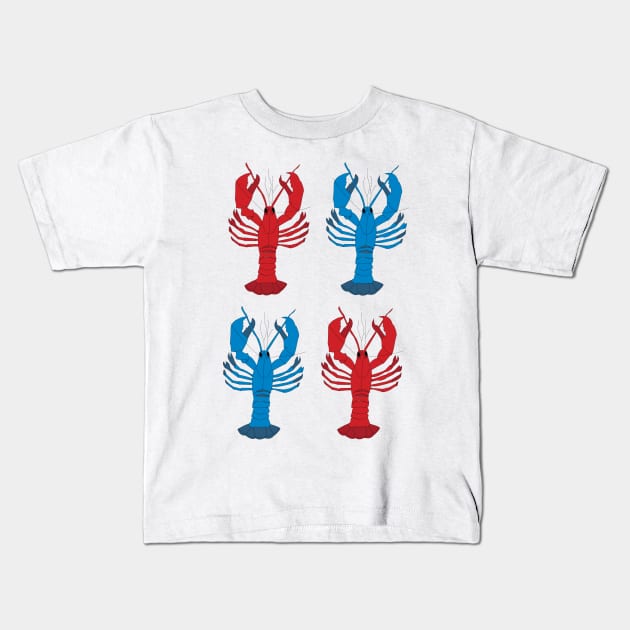 4 Lobster Kids T-Shirt by DickinsonDesign